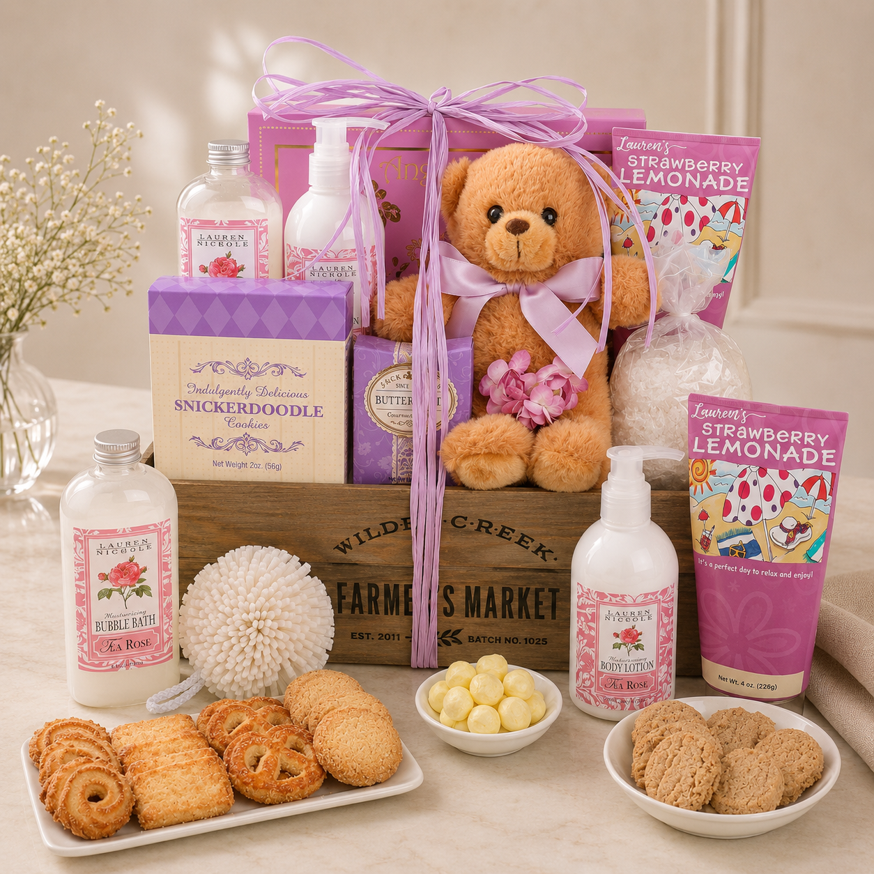 Pampered Rose Spa Gift Basket