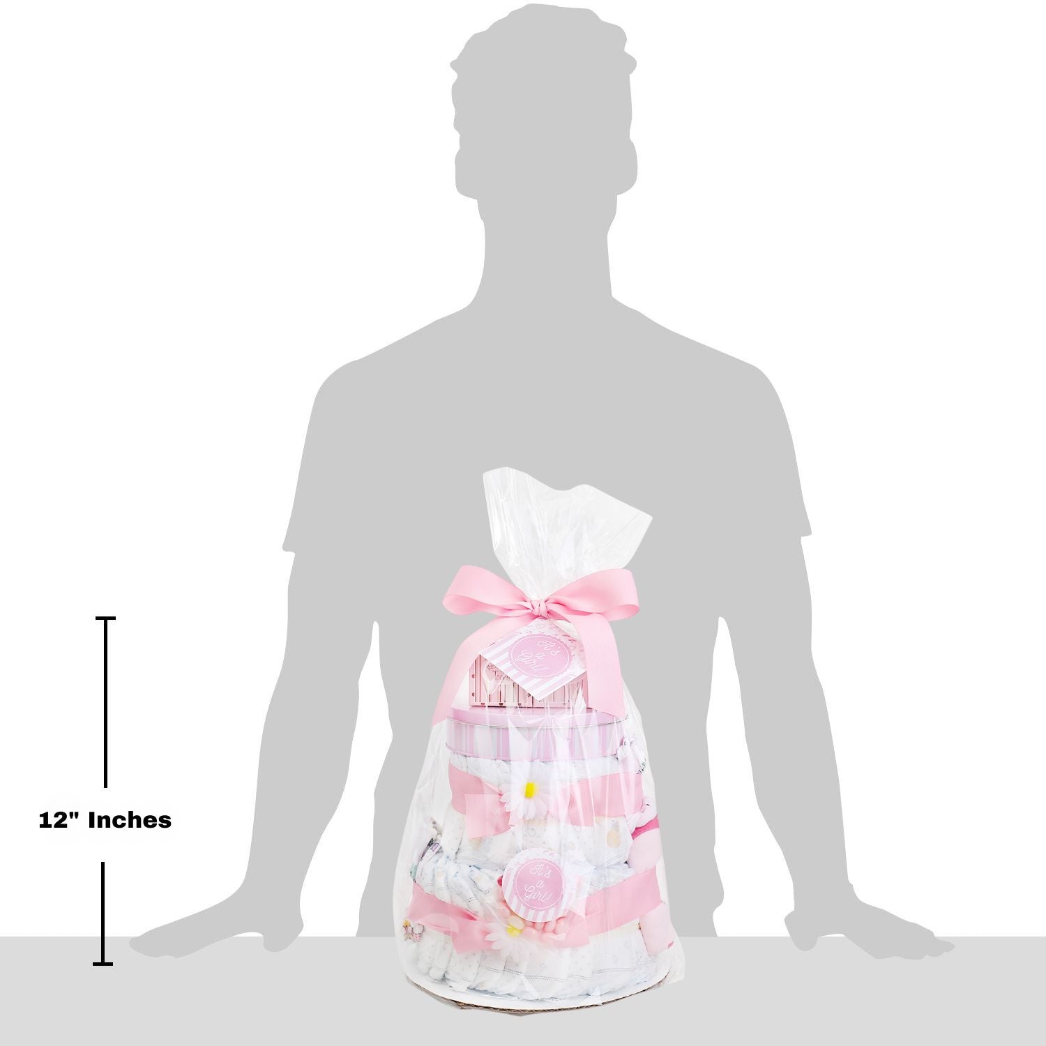 Sweet Baby Girl Diaper Cake Gift Baskeet