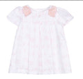 Patachou - Girls Dress with Printed Pink Leaves, Pink Toile De Jouy