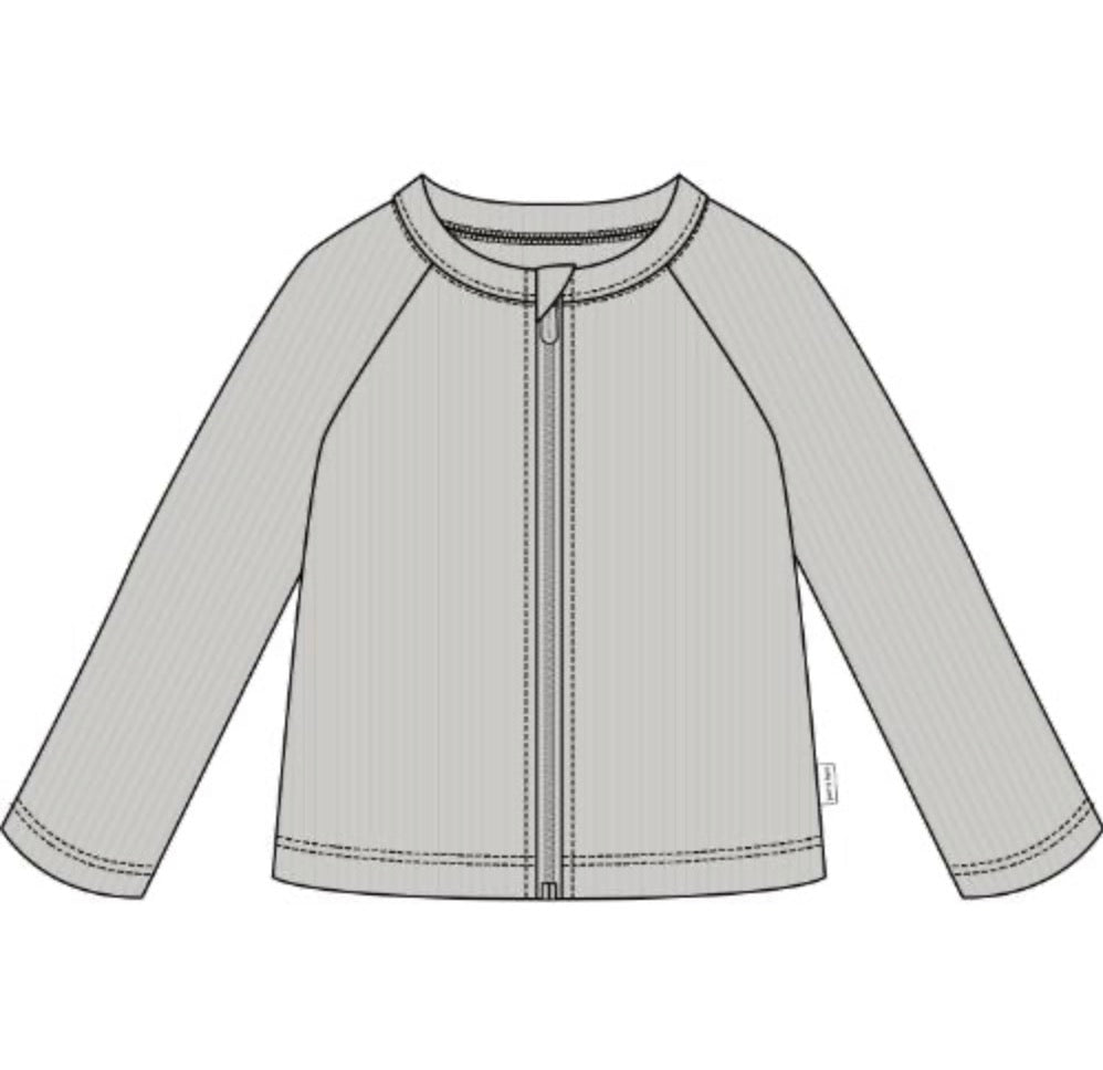 Petite Lem - Long Sleeve Knit Rashguard, Light Grey