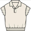 Miles The Label - Short Sleeve Polo Top & Knit Shorts, Off White