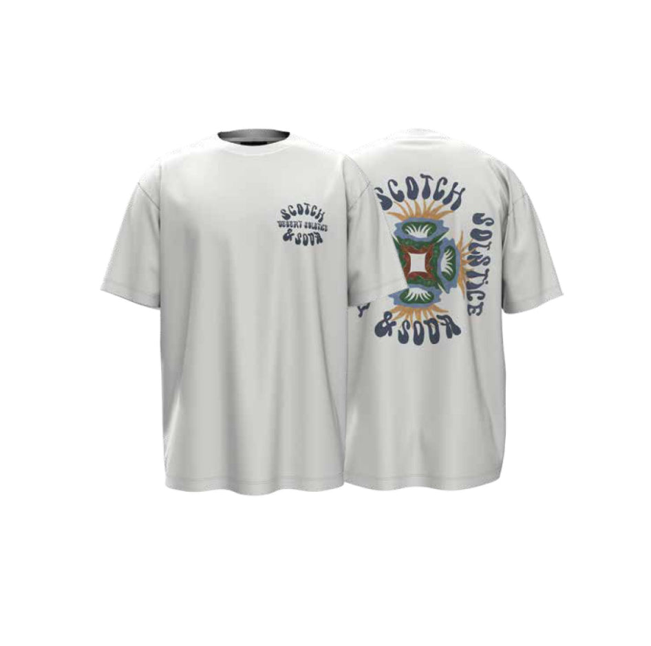 Scotch & Soda - Front and Back Artwork Relaxed Fit T-Shirt, Bright White