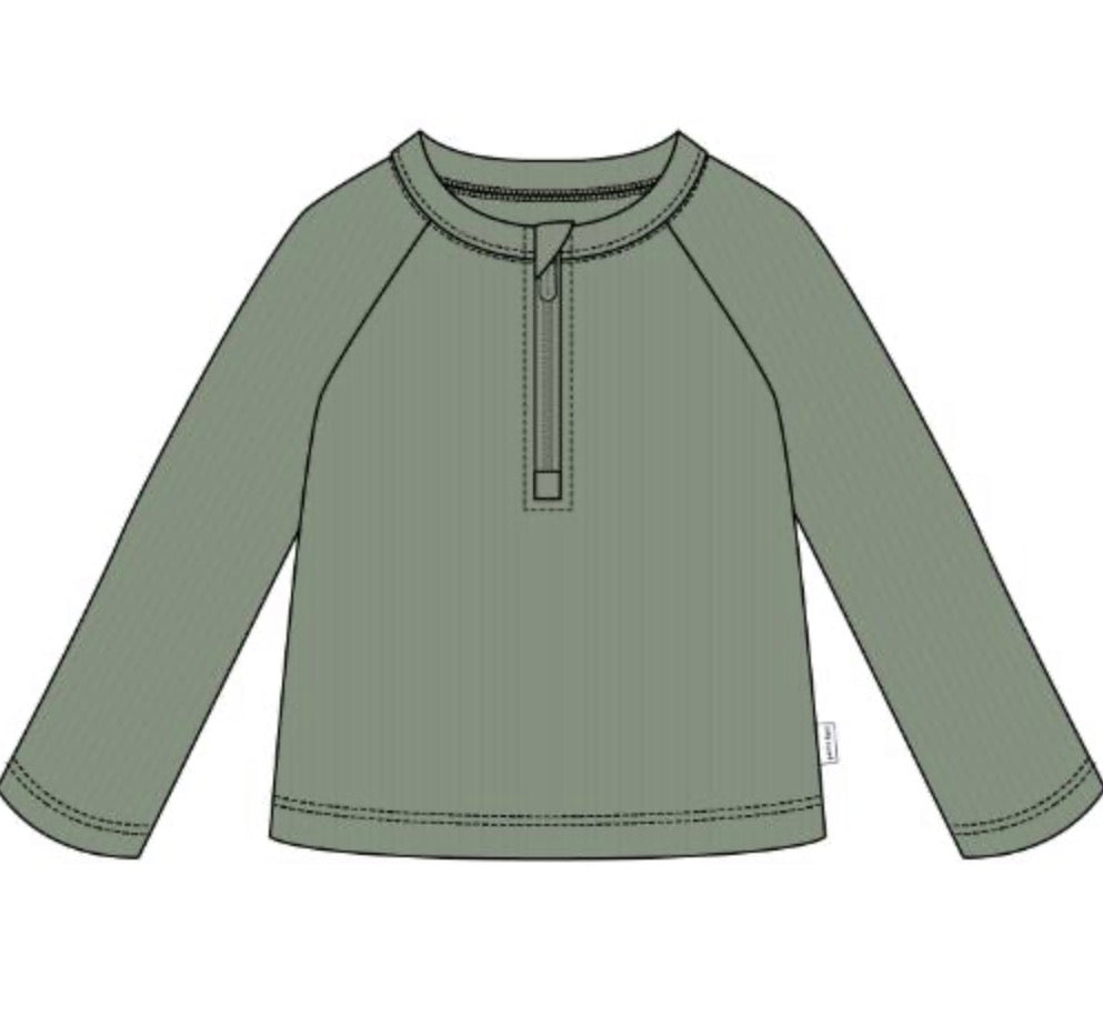 Petite Lem - Long Sleeve Knit Rashguard, Green
