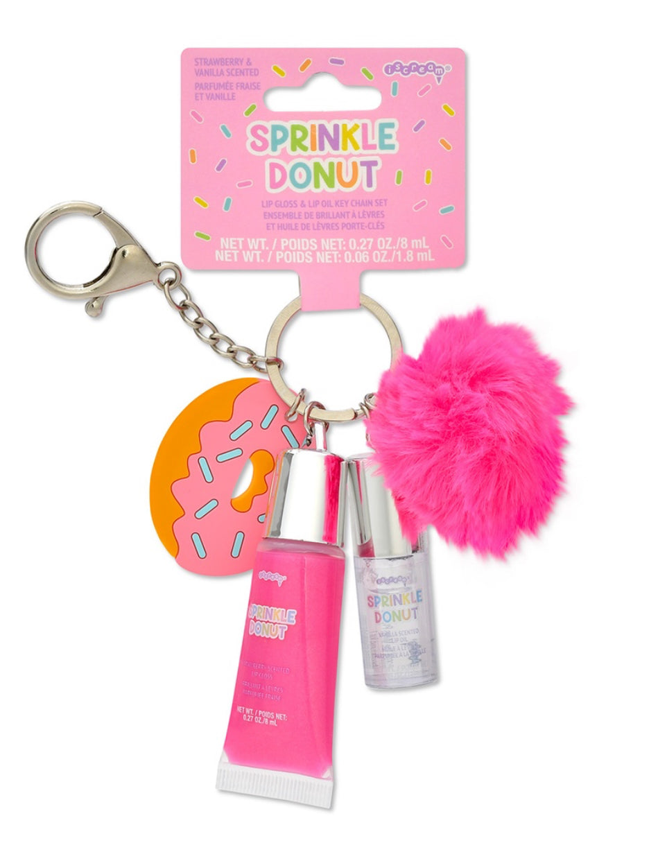 ISCREAM - Donut Lip Gloss and Lip Oil Key Chain Set
