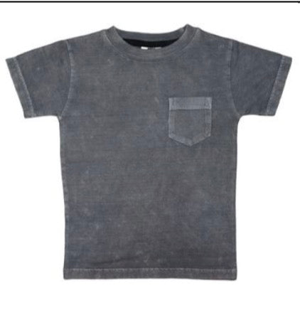 Mish - Kids Solid Enzyme Pocket Tee, Coal