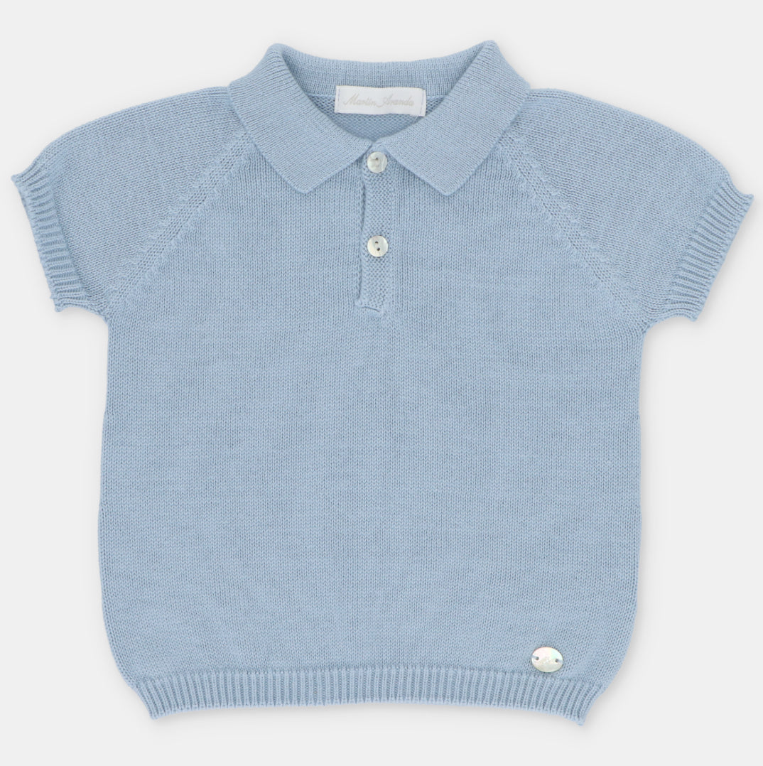 Martin Aranda - Sweater Knit Polo Neck Surrey, Blue