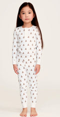 Petite Plume - Kid's Pima Snug Fit Pajama Set in Teddy Tales