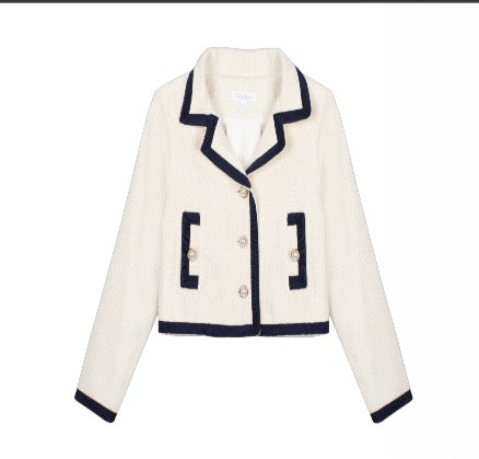 Patachou - Girls Jacket with Black Lining, Ivory