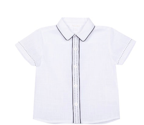 Patachou - Boys Button Up Shirt, Marine
