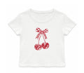 Katie J - Cherry Checkered T-Shirt, White