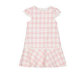 Patachou - Girls Checkered Dress, Pink Checked Tweed