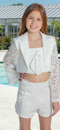 Maison Les Rouche - Girls Blazer Jacket & Pants, White