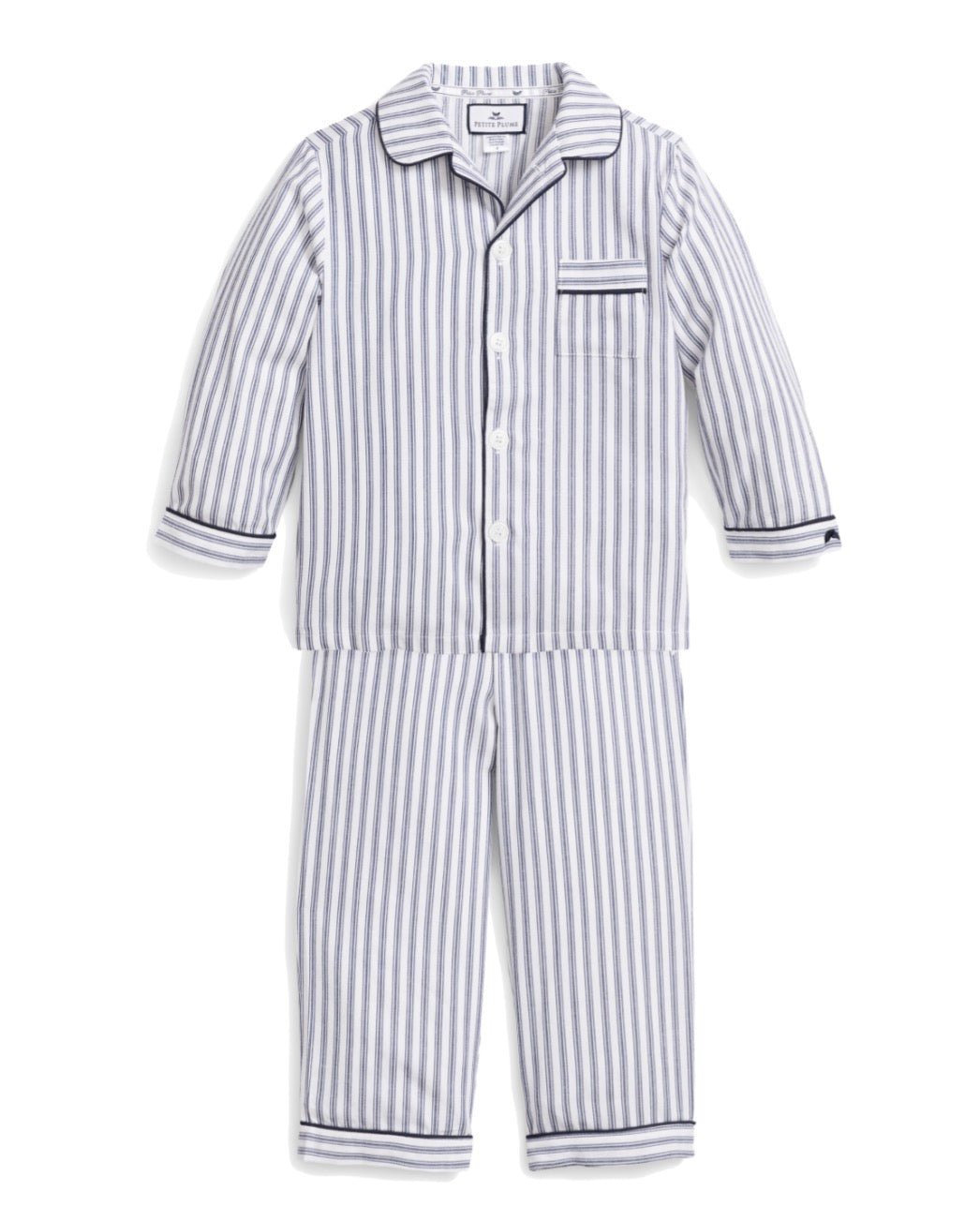 Petite Plume - Navy French Ticking Striped Pajamas