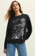 Z Supply - La Playa Boyfriend Sweatshirt, Black Sand