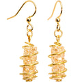 Handmade Yellow Wrap Fishhook Earrings Created with Crystals
