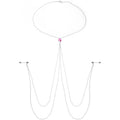 Rue Red Gem Necklace to Nipple Chain Created with Crystals