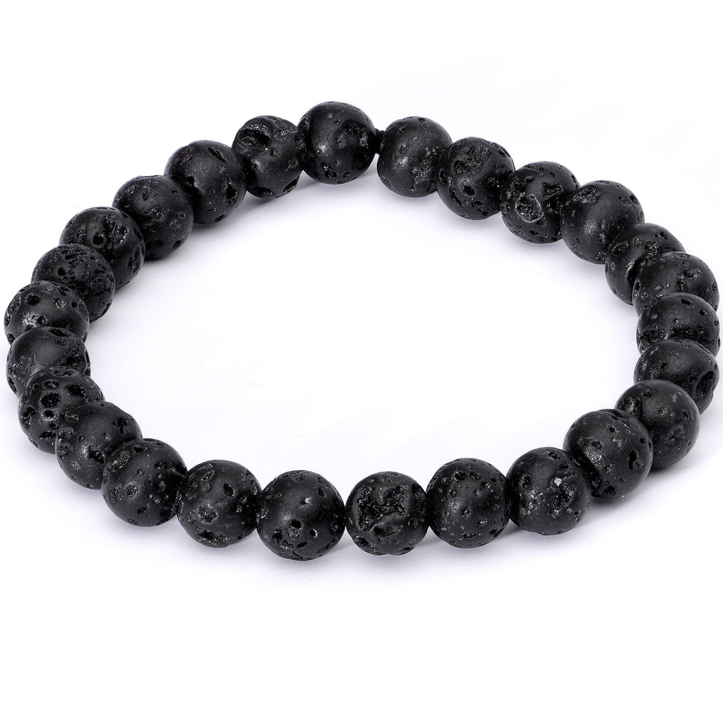 Handmade Lava Stone Opalite Libra Zodiac Bracelet Set of 2
