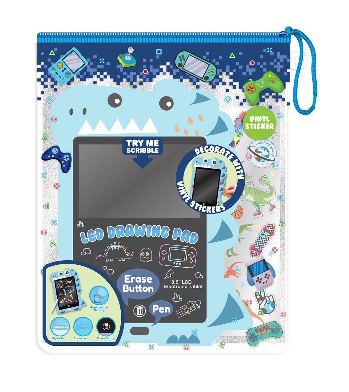 Hot Focus - LCD Drawing Pad, Dinosaur (634DI)