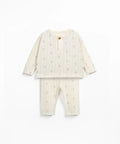 Play Up - Printed Ajour Artichoke Bodysuit and Legging Set (Cream)