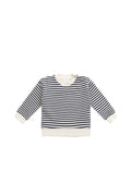 Jamie Kay - Organic Cotton Peyton Sweatshirt and Shorts Set, Slim Stripe Charter/Cloud