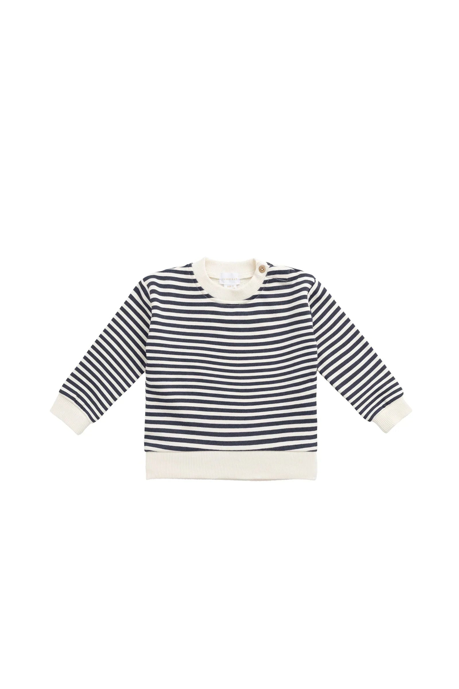 Jamie Kay - Organic Cotton Peyton Sweatshirt and Shorts Set, Slim Stripe Charter/Cloud