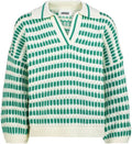 Indee - Bicolor Polo Pullover w/ Mid Long Sleeves