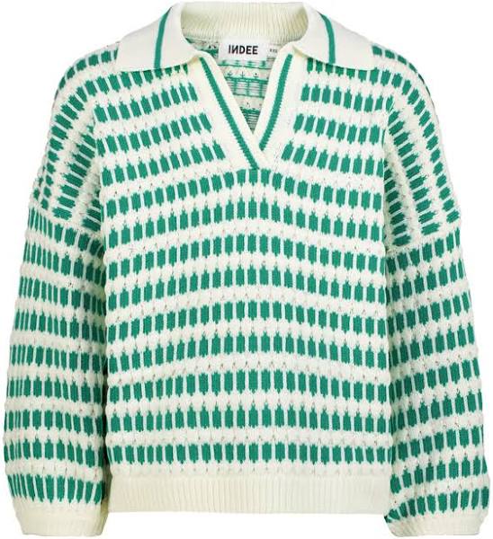 Indee - Bicolor Polo Pullover w/ Mid Long Sleeves