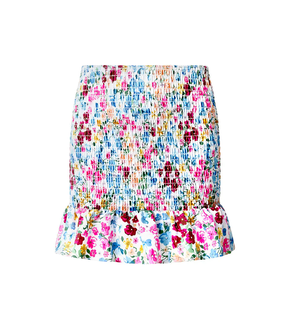 Marino - Smocked Skirt, Flowers