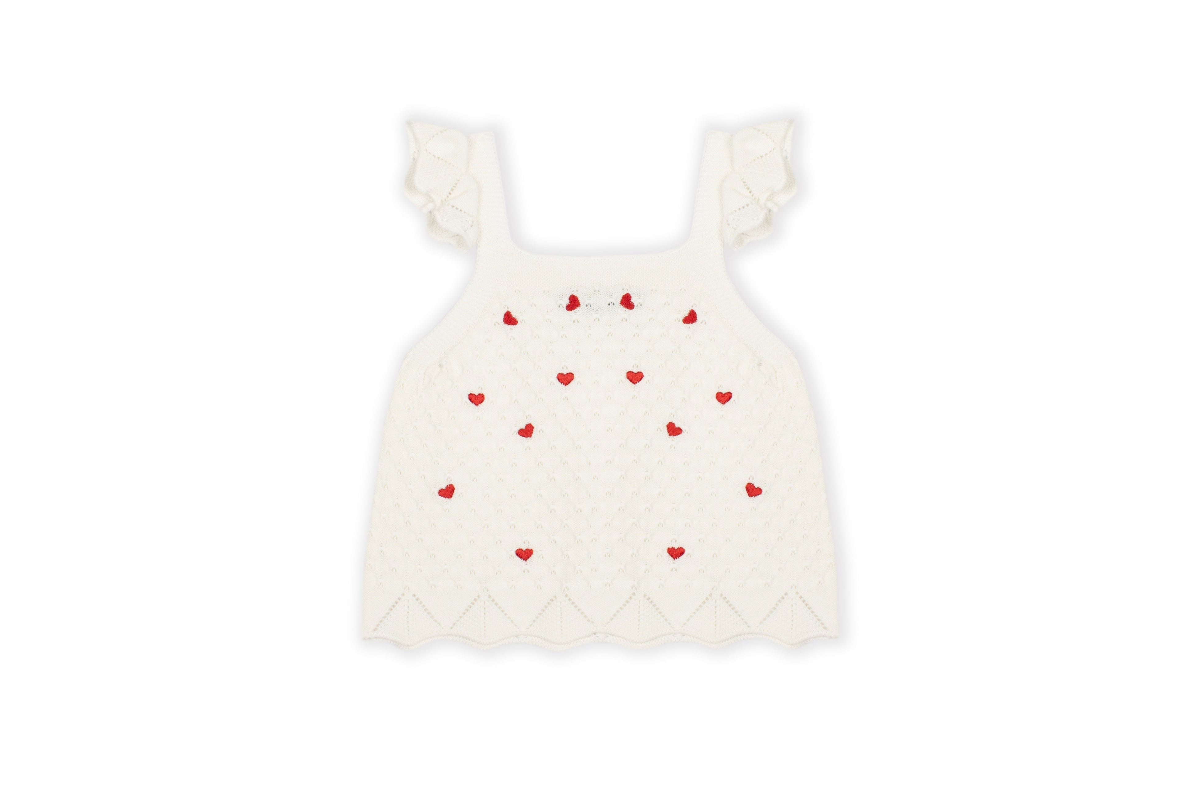 Dr. Kid - Ecru Top with Red Hearts