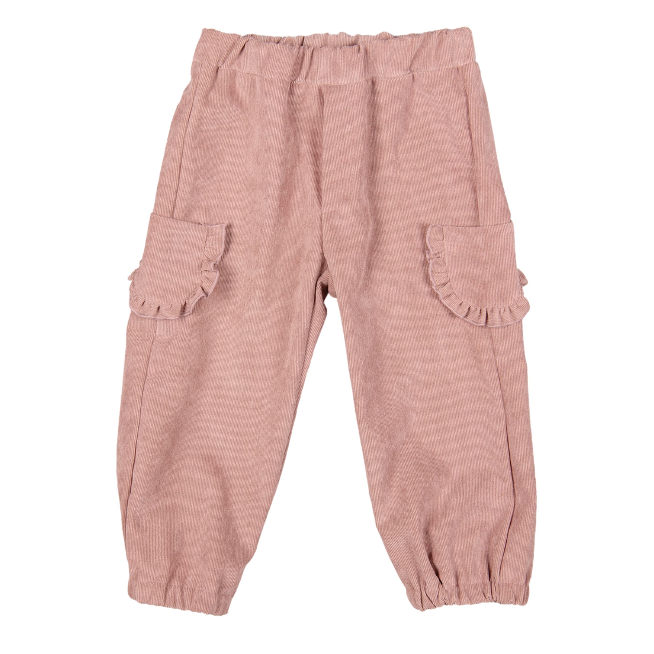 Bebe Sweeny - Girls Glory Old Pink Cotton Corduroy Trousers