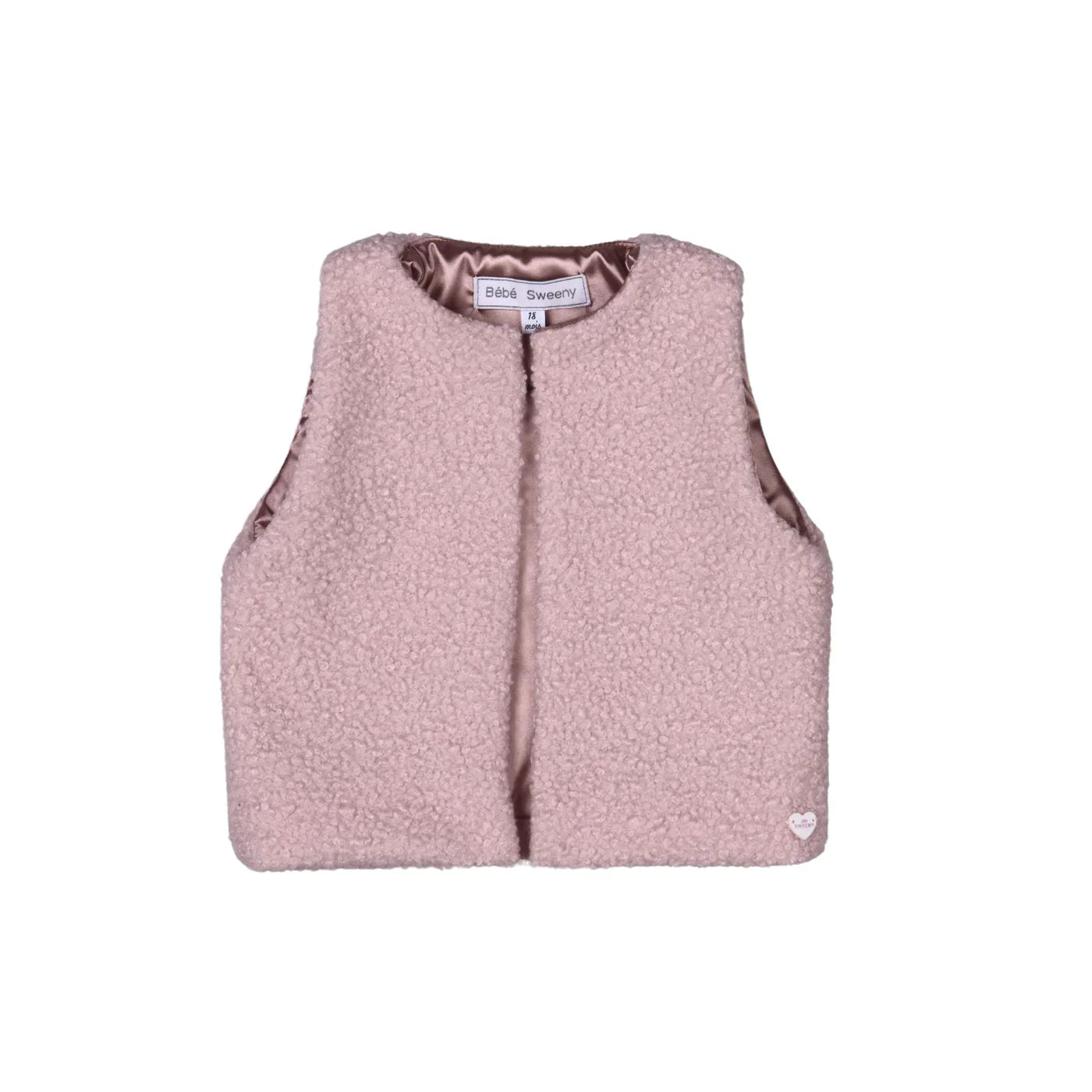 Bebe Sweeny - Gladys Girls Dusty Rose Bouclé Gilet