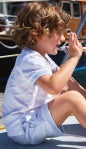 Deolinda - White & Blue T-Shirt & Shorts 2 Pc Set