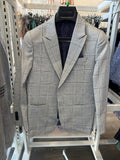 CLOUDCLOTH - BOYS GRAY/BLUE PLAID BLAZER, GRAY