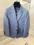 CLOUDCLOTH- BOYS SOLID TEXTURED 2PC SUIT, LIGHT BLUE