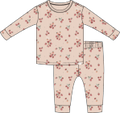 Petite Lem - 2pc Long Sleeve Top & Pants Pajama Set, Light Pink