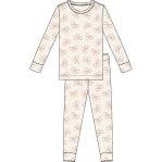 Petite Lem - 2pc Long Sleeve Top & Pants Pajama Set, Beige