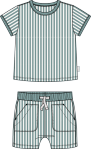 Petite Lem - 2pc Short Sleeve & Shorts Set, Turquoise