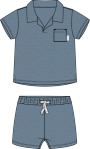 Petite Lem - 2pc Short Sleeve Top & Shorts, Blue