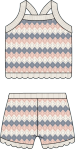 Petite Lem - 2pc Top and Shorts Set, Beige