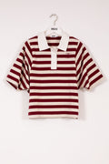 Indee - Visible Large Stripes Polo T-Shirt, Rooibos Red