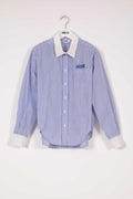 Indee - Vizcaya Striped Shirt with Embroidery, Hydra Blue