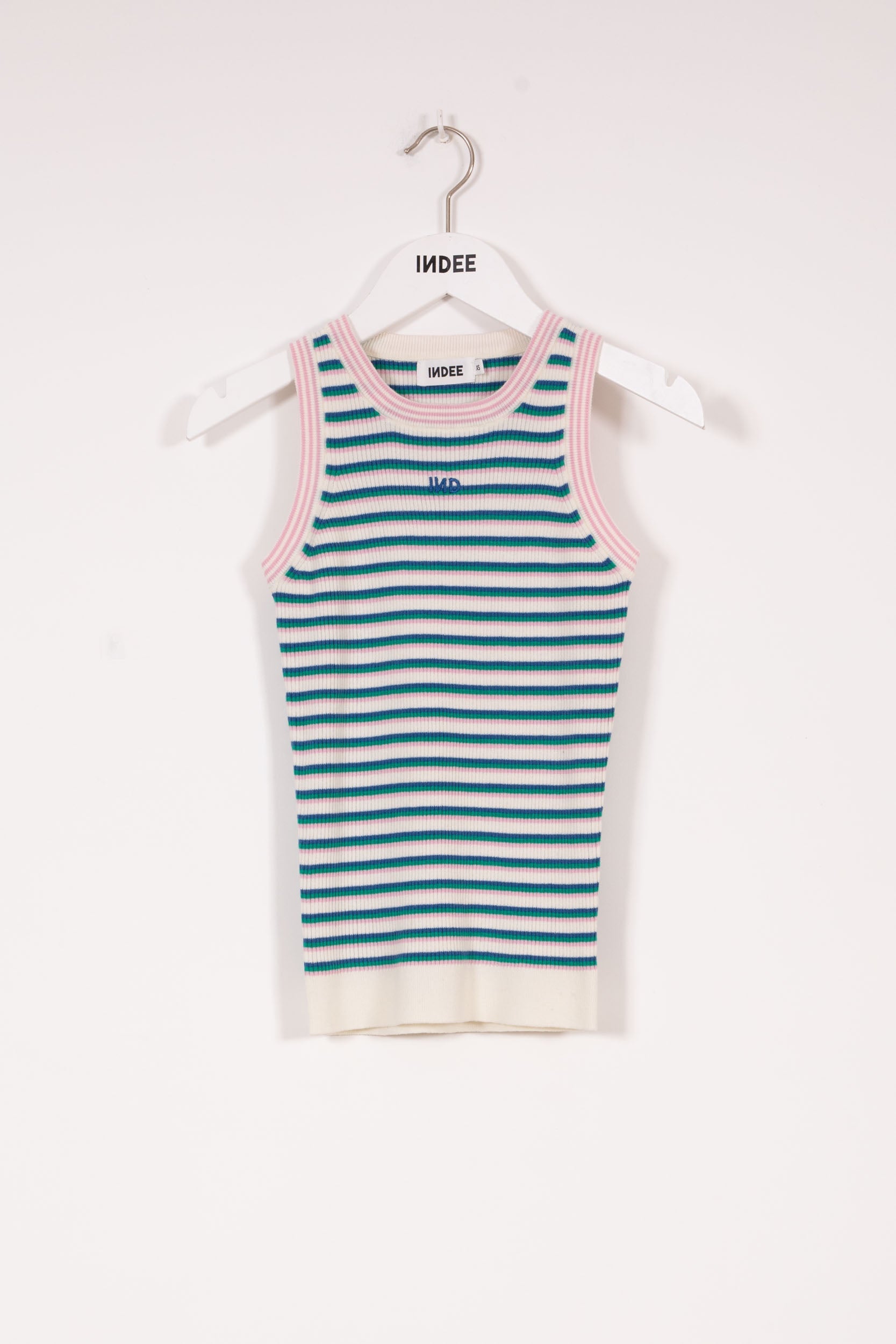 Indee - Venerdi Knitted Tank Top with Stripes, Blue
