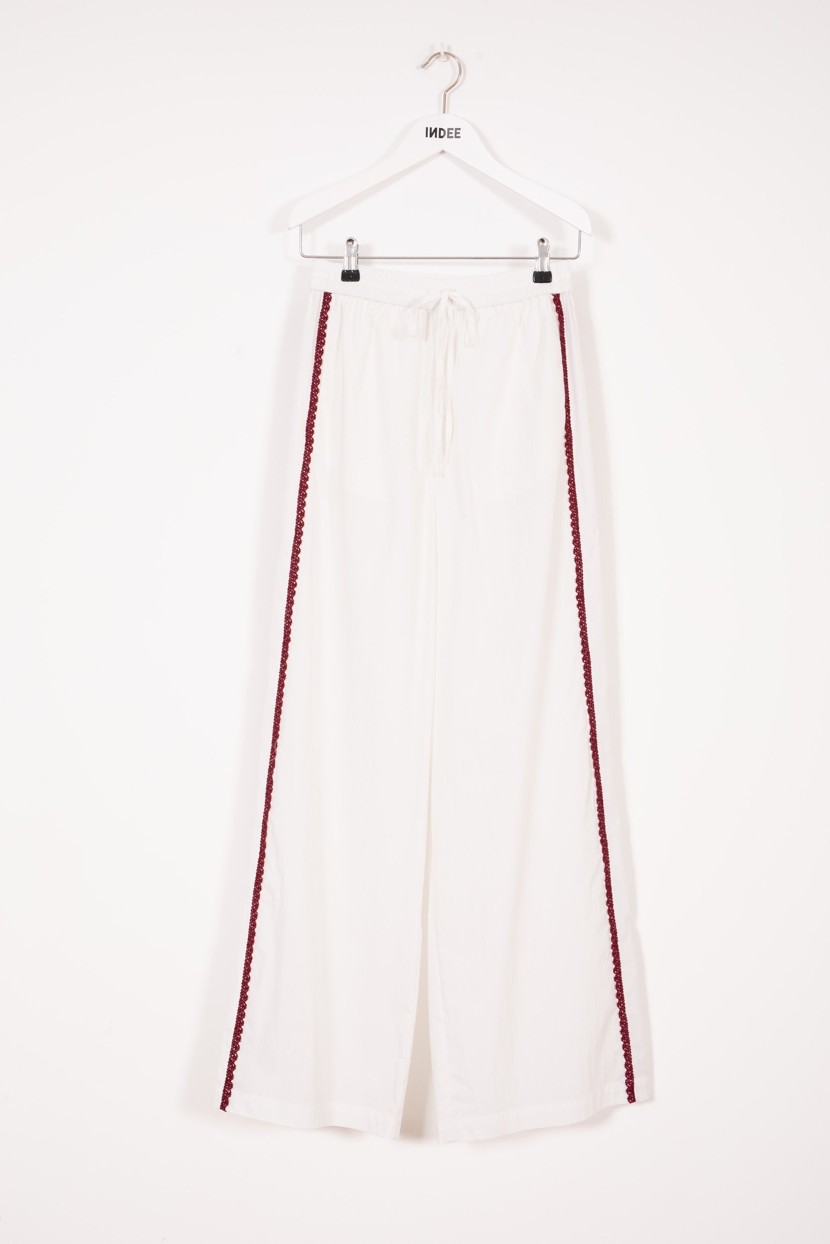 Indee - Villar Elasticated Waist Large Trousers, White