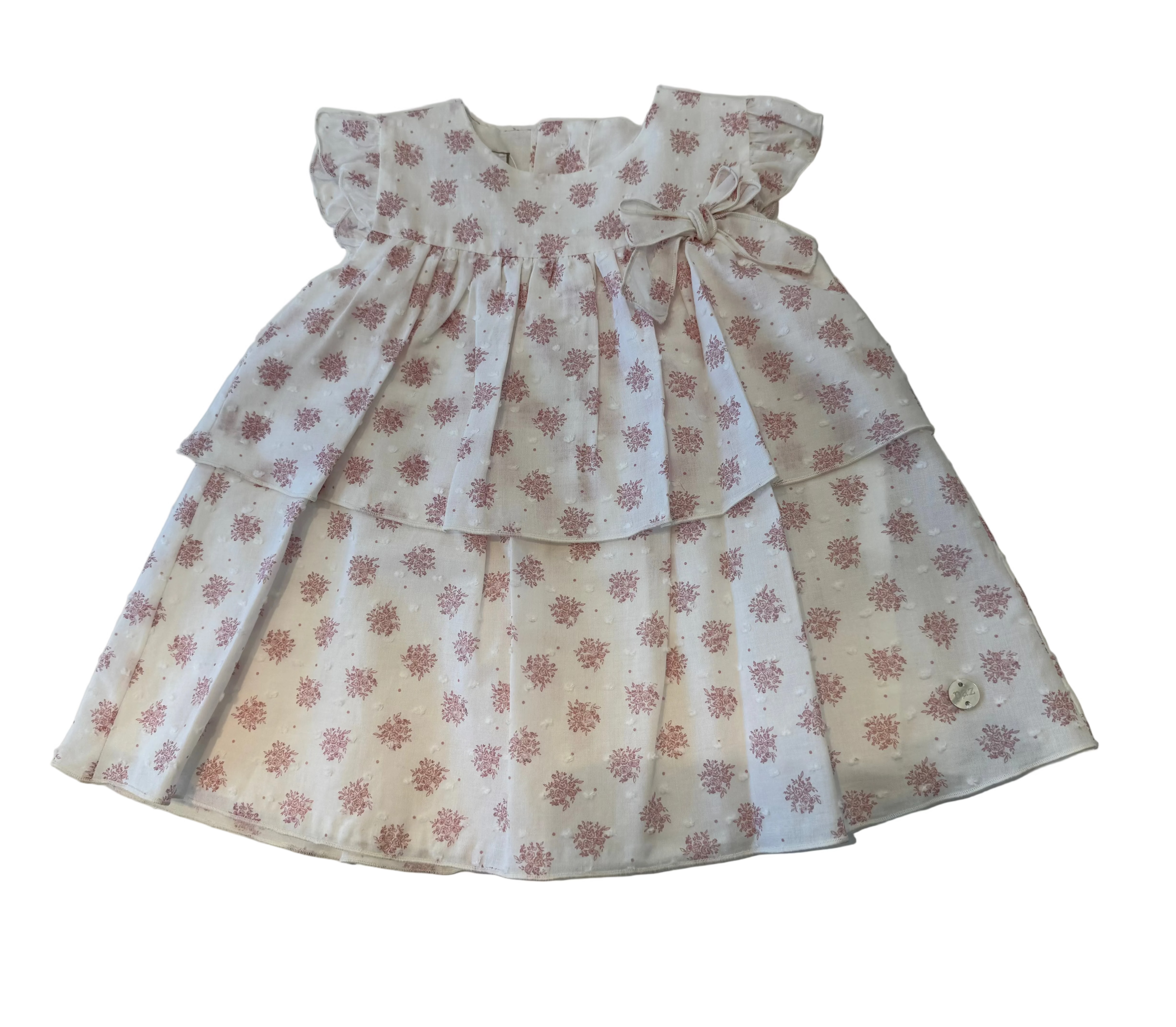 Paz Rodriguez - Woven Newborn Dress Mimosa, Dune Pink