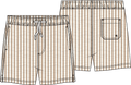Petite Lem - Woven Swim Trunks, Beige Striped
