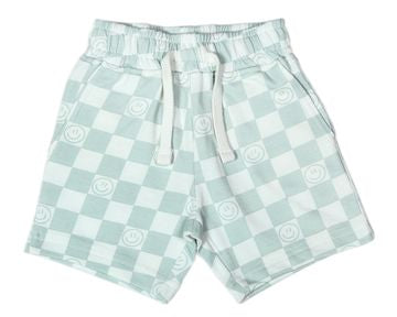 Mish - White Smile Checkered Shorts