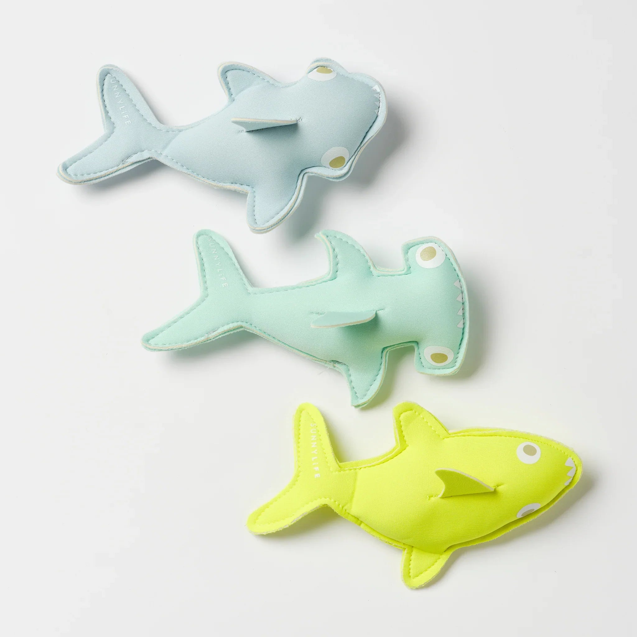 Salty the Shark Dive Buddies Aqua Neon Yellow Set of 3