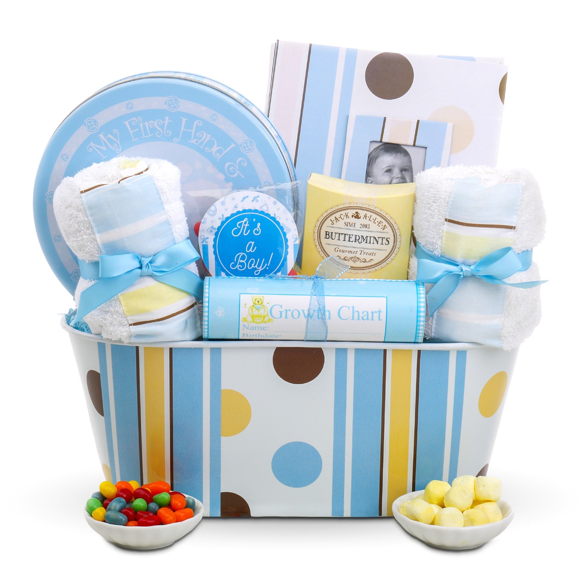 Welcome to the World Baby Boy Gift Basket