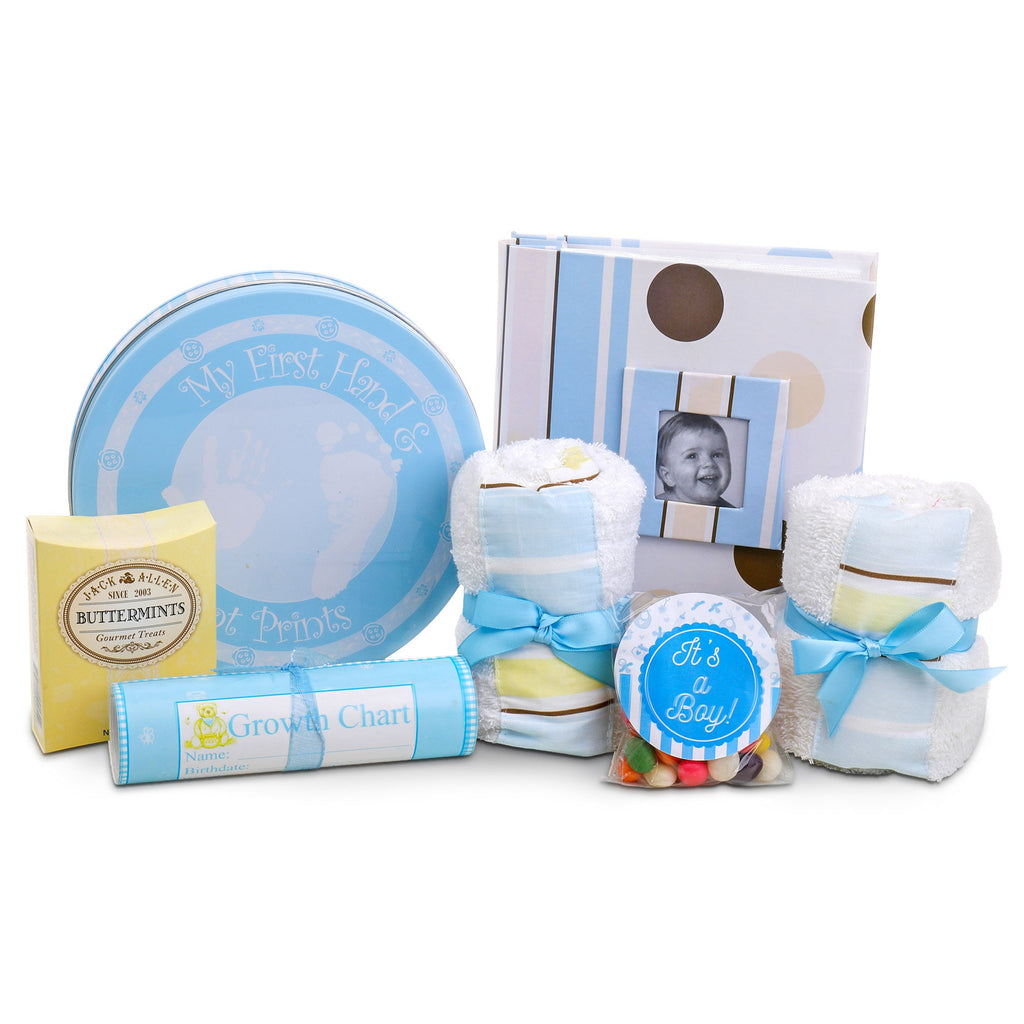 Welcome to the World Baby Boy Gift Basket