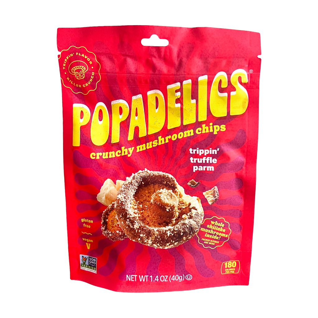Popadelics Crunchy Mushroom Chips — Variety Pack | All 3 Flavors | 6-Pack